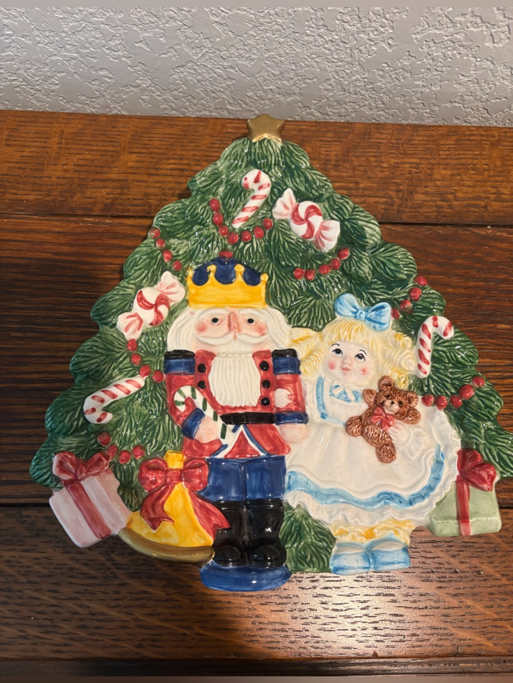 Vintage 1992 Fitz and Floyd Nutcracker Sweet Christmas Tree Candy Dish